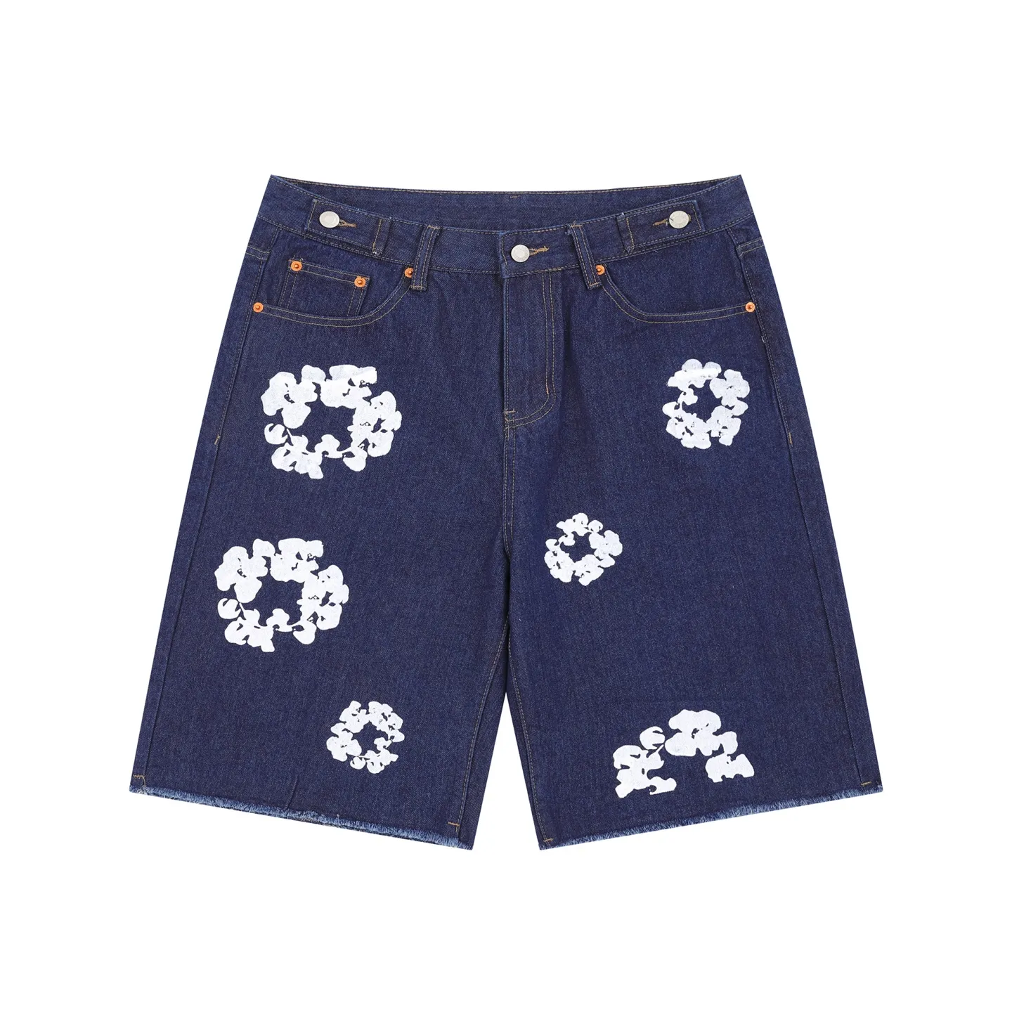 D115# P160 Denim Tears Kapok printed high-quality denim shorts. The official website has the most complete version and color matching, 6 colors! ! !  color: dark blue, light blue, retro blue, denim blue, black, white size: 30 32 34 36